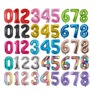 40 Inch Colorful Candy Doughnut 0-9 Birthday Nylon Foil Number Balloons for New Year Eve Festival Party Supplies