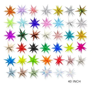 40 Inch Raindrop Cones Globos Exploding Explosive Star Ballons Helium Starburst Foil Balloons