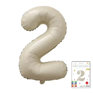 40Inch 0~9 Number Balloons Brown Paper Card Packaging Beige Cream Foil Balloon Single for Baby Show Birthday