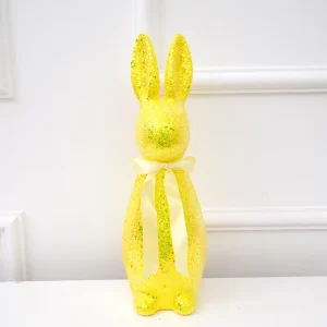 40cm Easter Bunny Glitter Pink Blue Purple Ornament for Desktop Party Garden Decoration