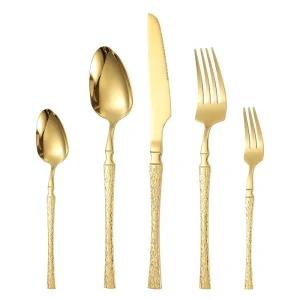 410 Stainless Steel Dinnerware Set Mirror Polish Wedding Banquet Elegant Vintage Sustainable Dishwasher Safe