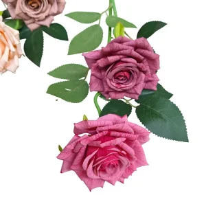 48cm Long Stem Artificial Rose Flowers Realistic Faux Rose for Valentine Gift Wedding Arrangement