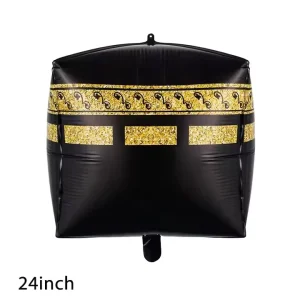 4D 24inch Black Gold Kaaba Shape Foil Balloon Hajj Umrah Mubarak Decor Muslim Ramadan Mubarak Wedding Party Balloon Supplies