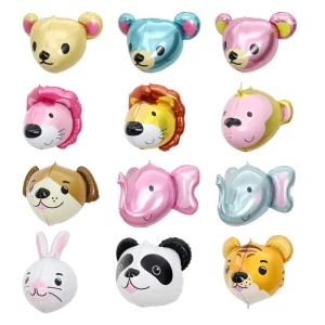 4D Animal Head Foil Balloons Christmas Festival Birthday Party Decoration Kid Gift Toy Single Item Premium Balloons