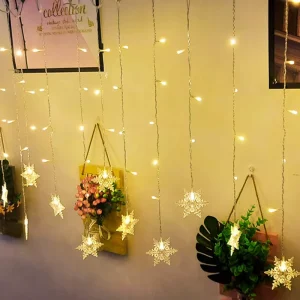 4M 120 LED Snowflake Christmas Lights Outdoor Garden Party Fairy Light String Curtain