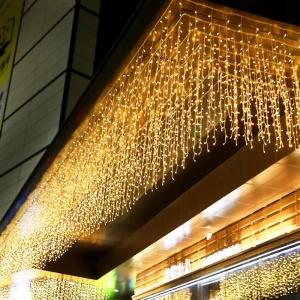 4M LED Curtain Icicle String Lights Droop 0.4-0.6m AC 220V/110V Outdoor Garden Street Holiday Light