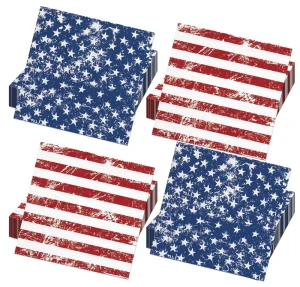 4th of July American Flag Modern Paper Napkins Ultra Absorbent Durable Eco friendly Disposable for Independence Day Parties