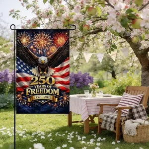 4th of July Decorations USA Garden Flag Fourth of July Double Sided Patriotic Banner for Yard