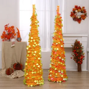5 FT Pop up Collapsible Tinsel Artificial Christmas Tree for Home Decoration Indoor Outdoor