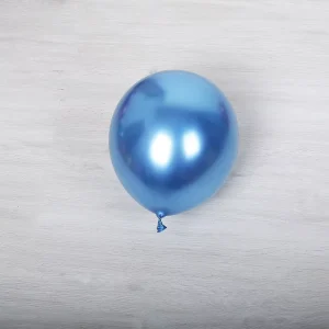5 Inch Mini Size Party Supplies Blue Color Metal Latex Chrome Balloons