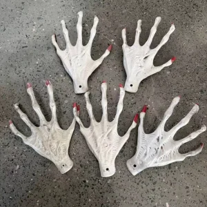 5 Pack Plastic Skeleton Hand Props for Halloween Graveyard and Haunted House Decor