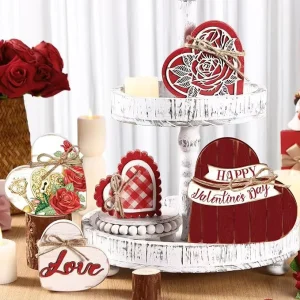 5 Pcs Heart-Shaped Tabletop Decorations Indoor Holiday Ambience Ornaments for Festival