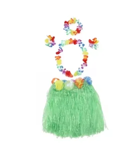 5 Pcs Plastic Party Supplies Set for Adult Women Halloween New Year Ramadan Graduation Dance Costumes Hawaiian Grass