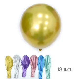 50 Pcs Pack 18 Inch Party Decoration Balloons Metal Color Metallic Chrome Latex Wedding Birthday Christmas Easter Festive Party