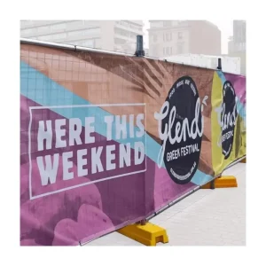 500 SOLD Custom Print Music Festival Hanging Banner Portable Fabric Polyester Mesh Fence Scrim for Outdoor Display Events