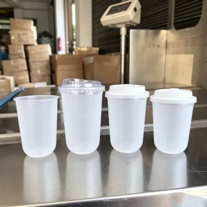 500ml 95mm Pp Half Half Twin Hot Cold Takeaway Beverage Drink Bubble Tea Coffee Juice Boba Bulk Disposable Plastic Cups With Lid