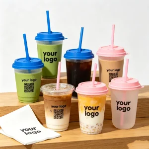 500ml 9oz Customized 16oz 24oz Plastic PP Injection Frosted Straight Cup Boba Coffee Plastic Cup for Drinks Iced Matcha Takeaway