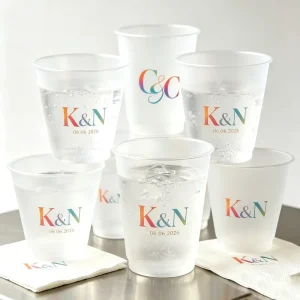 500ml Custom Logo 12oz Frosted Plastic PP BPA-Free Cups Reusable Wedding Party Event Drinkware With Logo Picnic Camping Bachelor