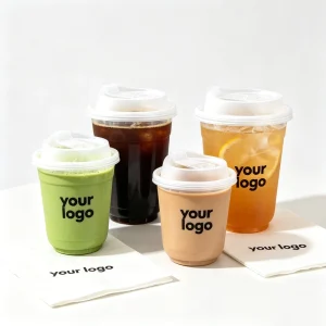 500ml Factory Pet Clear Plastic Mini Dessert Cup With Lid for Yogurt Smoothie Coffee Tea Personal Use Matcha Beverage