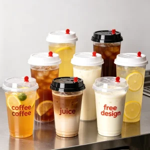 500ml Transparent Can With Cover Sip Lid Pet Soda Beverage Soft Drink Plastic Cup Accept Customization Free Sample