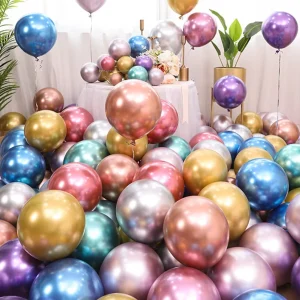 50pcs Per Pack Colorful 12 Inch Metallic Latex Balloons Wedding Birthday Party Decor Metallic Latex Balloon for Marriage Layout