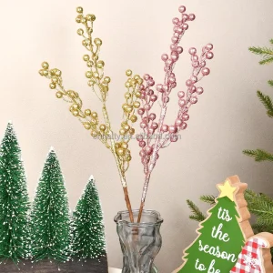 55cm Artificial Berry Bouquet Colorful Modern Design for New Year Christmas Tree Home Decor and Living Room Decorations