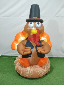 5FT Blow up Thanksgiving Turkey Lighted Thanksgiving Inflatable Decorations for Outdoor Yard Party Ornaments