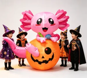 5FT Inflatable Axolotl Pumpkin Halloween Decoration