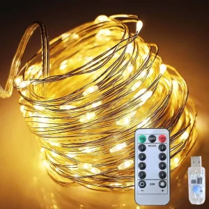 5M LED USB Copper String Lights Christmas Lights with Remote Controller for Festival Decoration