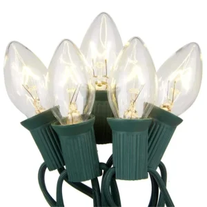 5W Christmas C7 Light String Outdoor Courtyard Decoration String Light Green Line