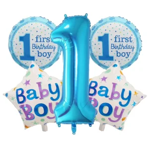 5pcs Pink Blue Foil Balloon Letters Baby Shower First Birthday Party Decorations Communion Balloons for Boy Girl Easter Festival