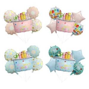 5pcs Standing Heart Shaped Aluminum Foil Balloons Eco Friendly Durable Kids Birthday Decoration Set Pet Dog Theme for Parties
