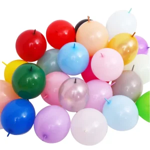 6/10/12 Inch Metallic Matte Latex Link Balloon Tail Balloons for Birthday Christmas Mother’s Day Party Decorations