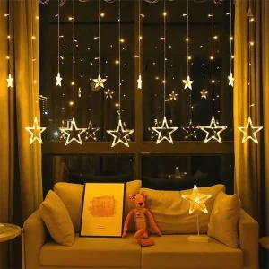 6 Big Small Star Lamps LED Curtain Characters Christmas Lights All Sky Star Decoration IP44 Rated Easy Installation 24-240V