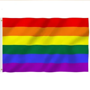 6-Color Rainbow LGBT Pride Flag Shawl Flag Hand-held Flag Festival Decorations for Community Events