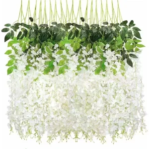 6 Colors Hanging Artificial Wisteria Flower Plant for Ceiling Silk Decorations Chinese New Year New Year Christmas Father’s Day