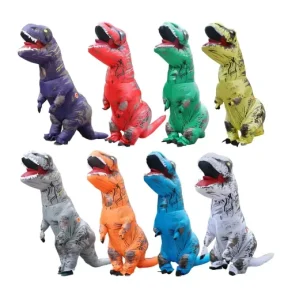 6 FT Funny Inflatable Dinosaur Costume for Adult and Kid Blow up Costume for Halloween Cosplay Party Inflatable Mascot Costume