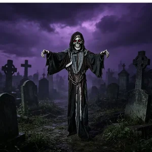 6 Feet Indoor Halloween Witch Ghost Plastic Decorations Festive Accessory