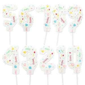 6 Inch Cake Plugin Decoration Balloon Ins Style Balloon Birthday Digital Candle Inflatable Balloon Party Decorations