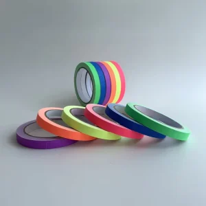 6 Pack 1/2 Inch Custom Logo Colorful Glow In The Dark Mask Fluorescent Neon Cloth Spike Gaffer Tape In Roll For Party Decoration