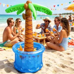 60″ Inflatable Palm Tree Cooler Birthday Party Decorations Eco-Friendly Plastic Outdoor Tropical Beach Theme