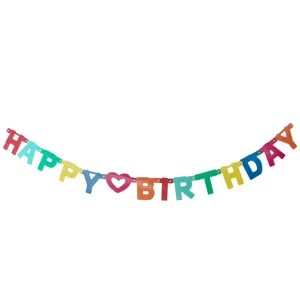 608056 1.5M Golden Happy Birthday Christmas Halloween Letters Banners Party Buntings Paper UV Printed Glitter Decor