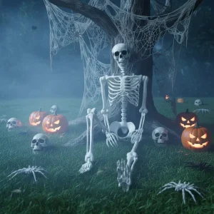 60inch Halloween Life Size Realistic Full Body Adjustable Joints Human Halloween Skeleton for Garden Decor