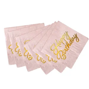 617151 Birthday Thanksgiving Cute Pink Napkin 20pcs 33cm Tableware Festival Celebration Party Supplies Decoration Daily Life