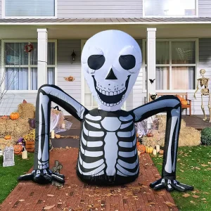 6FT Halloween Inflatable Skeleton LED Yard and Garden Decoration