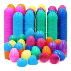 6cm Colorful Open Plastic Easter Eggs Classic Style Silk Screen Printed China for Children’s DIY Easter Decorations