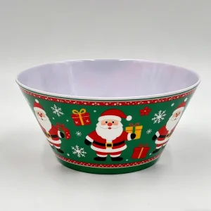 6inch 10inch Santa Claus Christmas Gift Design Melamine Food Bowl for Tableware Holiday Table Setting