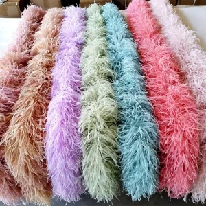 6ply Garland Scarf Ostrich Feather Boa for Home Party Wedding Decor DIY Clothing Costume Dance Dress Accecssory