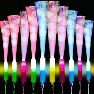 7 Colors LED Fiber Optic Light Sticks Glow Flashing Light Toys for Party Bar Wedding Concert Birthday Party Gifts Supplies
