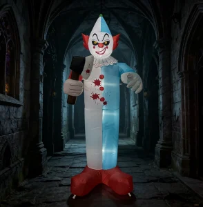 7 FT Giant Halloween Inflatable Scary Clown with Automated Axe for Halloween Party Lawn Garden Outdoor Yard Decoration